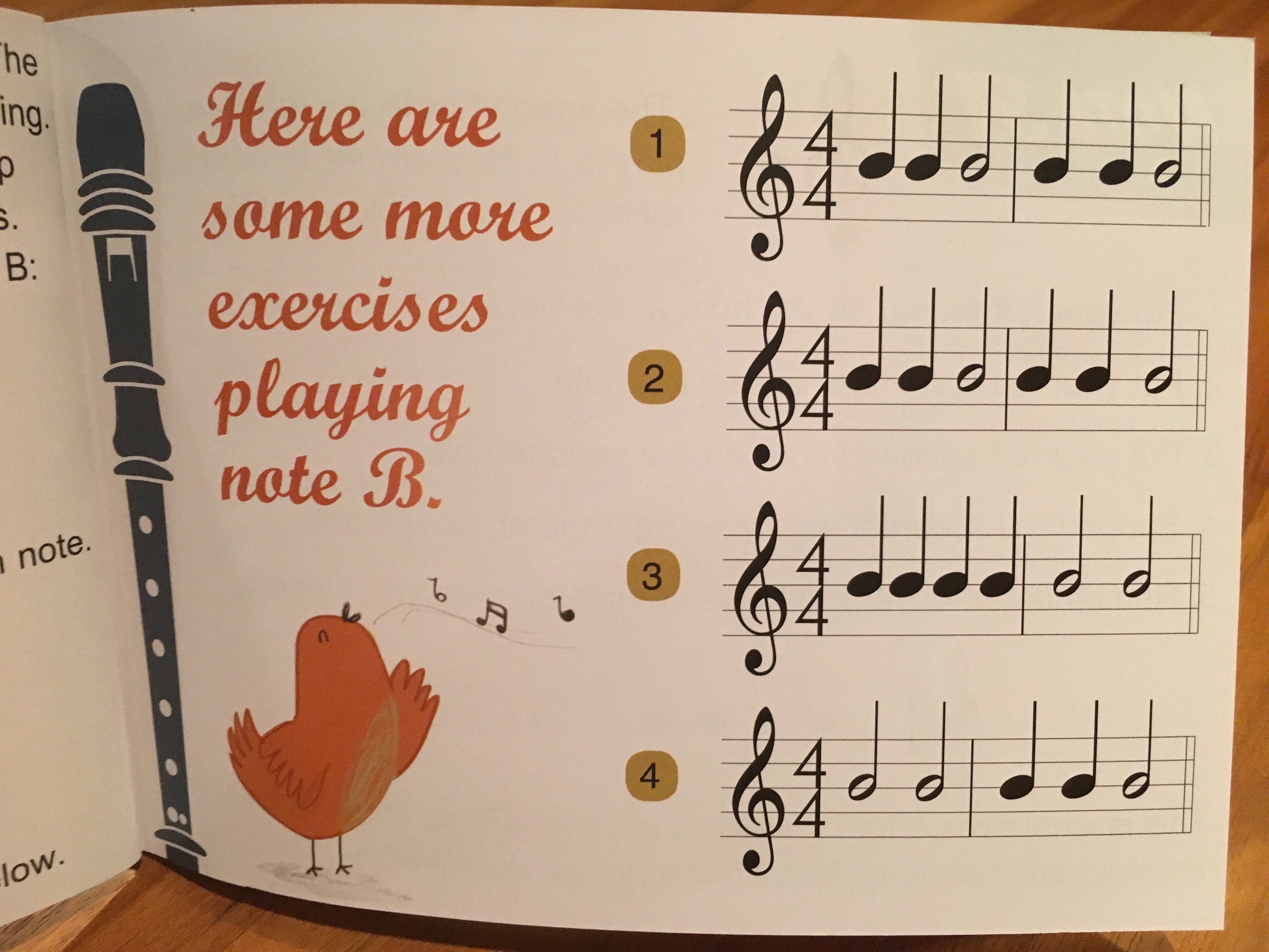 Here are some more exercises playing note B.