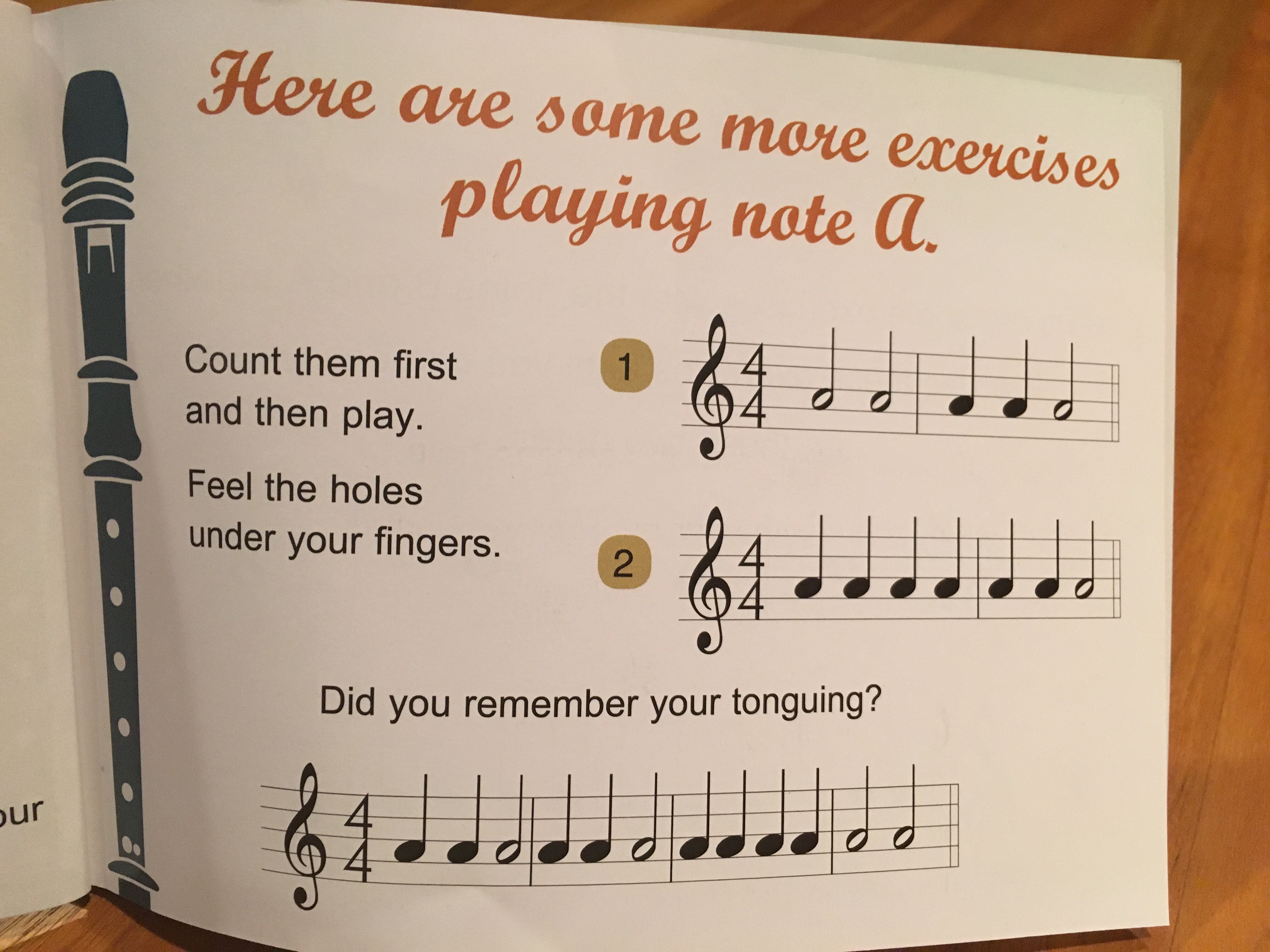 Here are some more exercises playing note A.